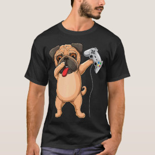 Camiseta Tema de Gamer de Vídeo de Pug Fofinho Dabbing Pet