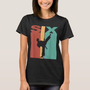 Camiseta Tema de Karatê Taekwondo de 6º Aniversário 6 Anos