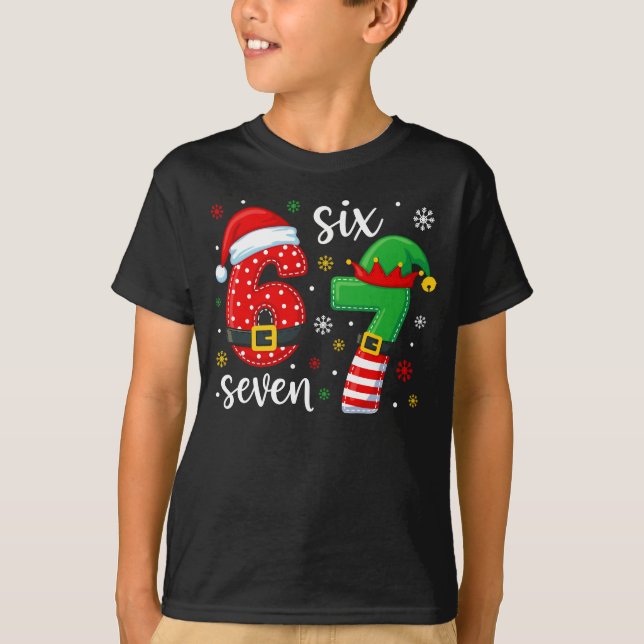 Camiseta Tema de Papai Noel e Elfo 67 Meme (Frente)