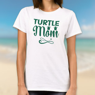 Camiseta Tema de Praia Ambiental da Mamãe Tartaruga