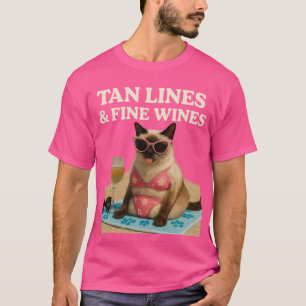 Camiseta Tema de praia para amantes de gatos siameses