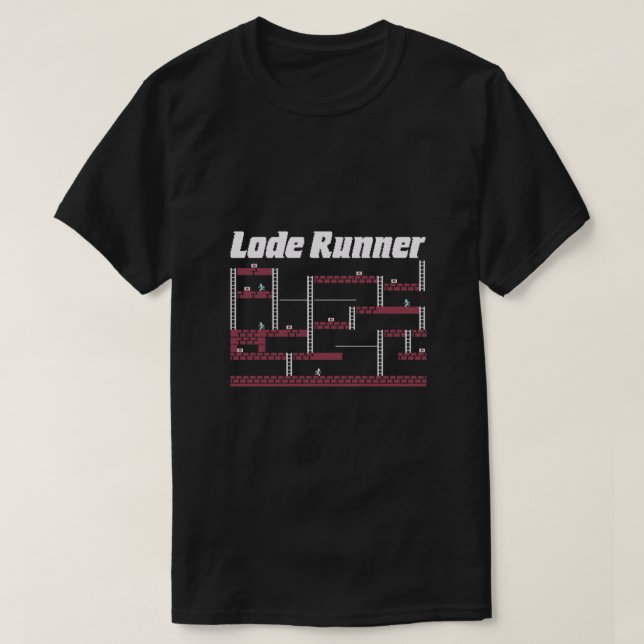 Camiseta Tema de retro do Jogo de Vídeo do Executante Lodo  (Frente do Design)