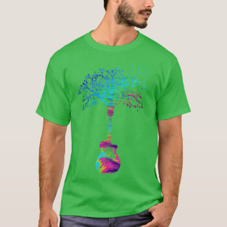 Camiseta Tema de Textura em Abstrato da Árvore de Violão Ac