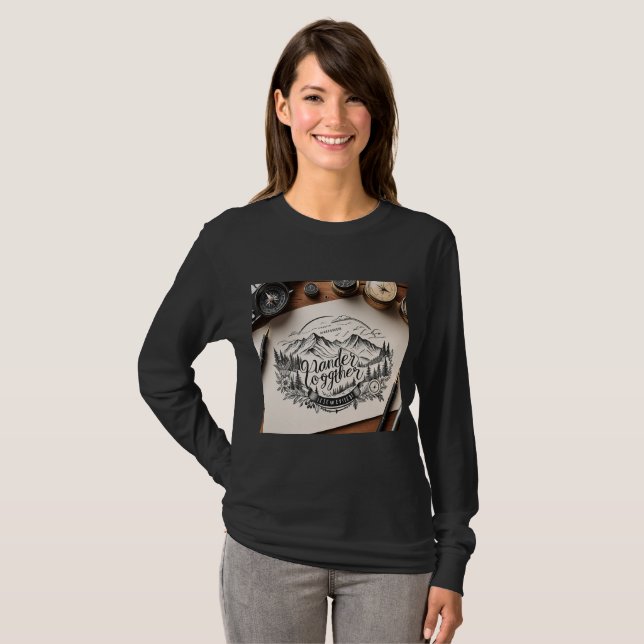 Camiseta Tema de Viagem Wander Together  (Frente Completa)