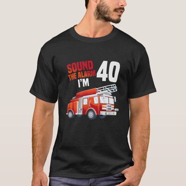 Camiseta Tema do Bombeiro aniversário de 40 anos de Bombeir (Frente)