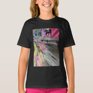 Camiseta Tema do cavalo em cores vívidas
