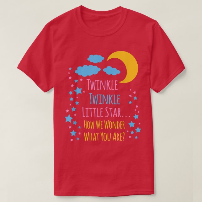 Camiseta Tema do Chá de fraldas Twinkle Twinkle Gênero Folh (Frente do Design)