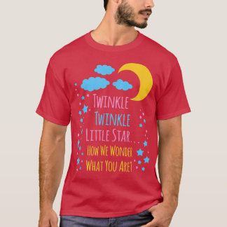 Camiseta Tema do Chá de fraldas Twinkle Twinkle Gênero Folh