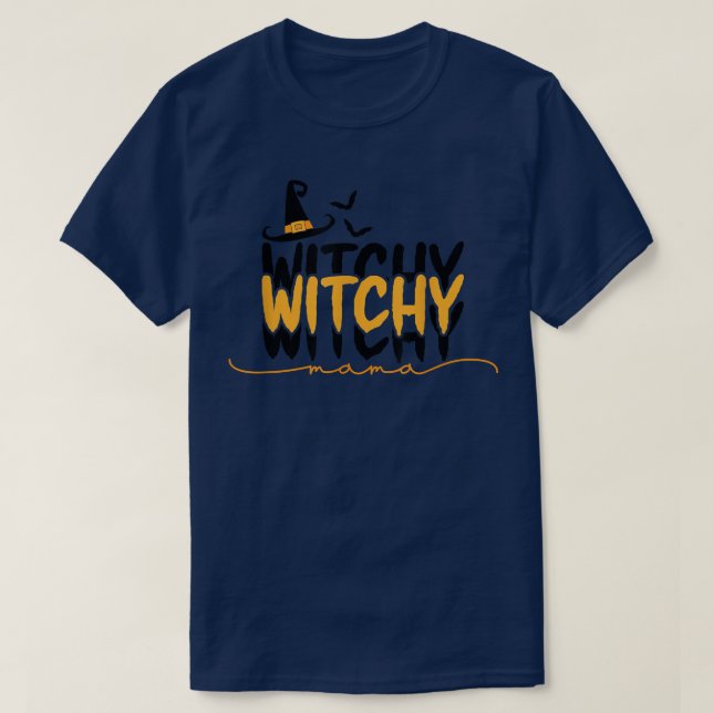 Camiseta Tema do Dia das Bruxas da Bruxa Witchy Mama Witch  (Frente do Design)