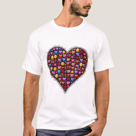 Camiseta Tema do Dia dos Namorados Coração Design