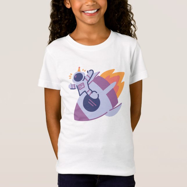 Camiseta Tema do foguete espacial (Frente)