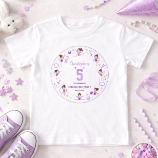 Camiseta Tema Esportivo Fofo de Ginástica Rítmica Roxo