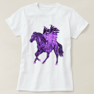 Camiseta Tema Fantasia Púrpura Pegasus Cavalo Asalado