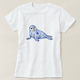 Camiseta Tema Floral Foca-do-mar