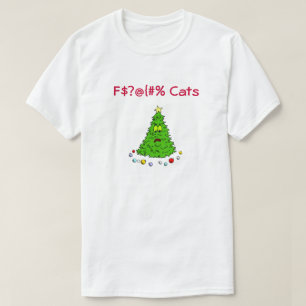 Camiseta Tema Gato Engraçado Ideias de Natal Gifas Feline