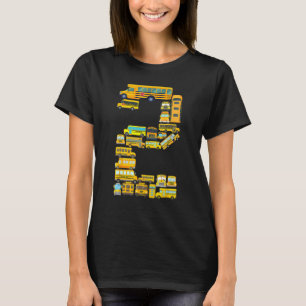 Camiseta Tema K de ônibus escolar para o segundo aniversári