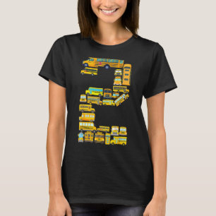 Camiseta Tema K de ônibus escolar para o segundo aniversári
