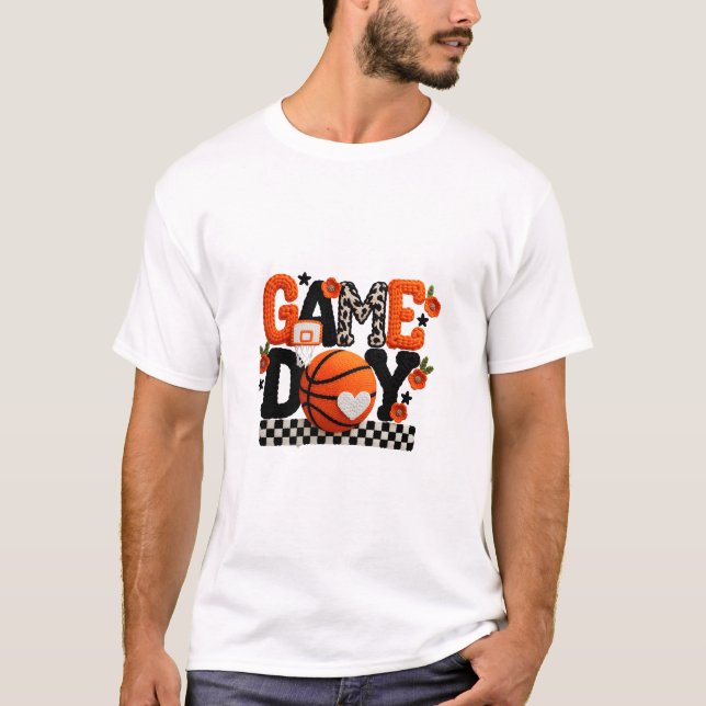 Camiseta Tema Laranja Preto de Dia de Jogo (Frente)