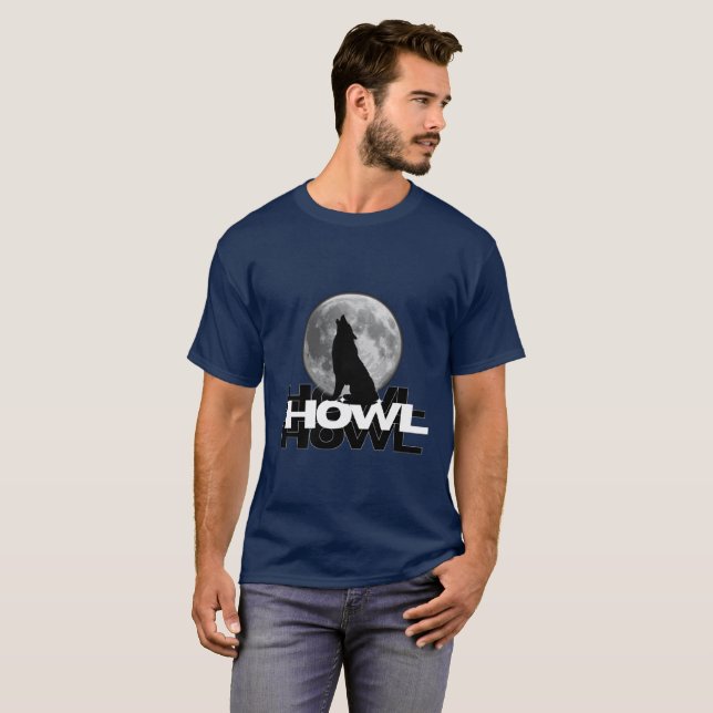 Camiseta tema lobo uivando (Frente Completa)