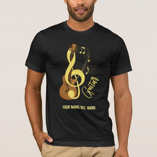 Camiseta Tema Música Musical de Gráfico de Violão (Frente)