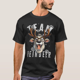 Camiseta Tema Natalino de Renas Engraçadas da Equipe de Ren