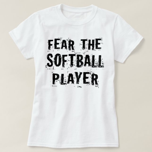 Camiseta Tema o jogador de softball (engraçado) (Frente do Design)