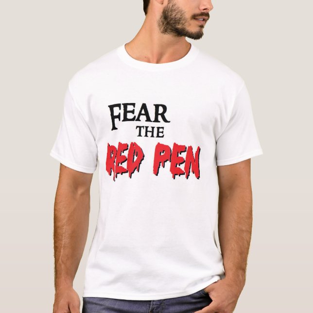 Camiseta Tema o T vermelho da caneta (Frente)