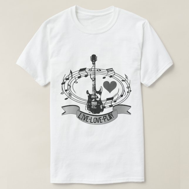 Camiseta Tema Personalizável De Música E Violão (Frente do Design)