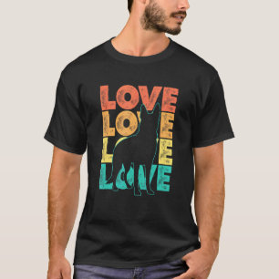 Camiseta Tema Retro Eu Amo Meu Pastor Alemão Design
