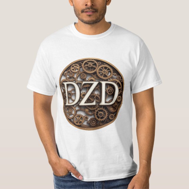 Camiseta Tema Steampunk do logotipo DZD (Frente)