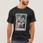 Camiseta Tema Tarot Personalizado Casamento de Newlyweds Pr<br><div class="desc">Noiva de esqueleto personalizada e camiseta de moto de noiva personalizada com seus nomes. Traz humor à expressão "até que a morte nos separe".</div>
