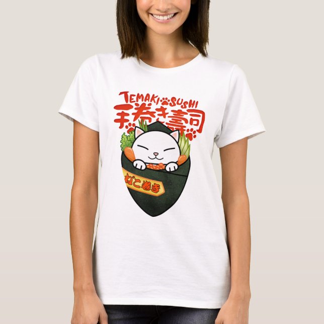 Camiseta Temaki Sushi Cat (Frente)