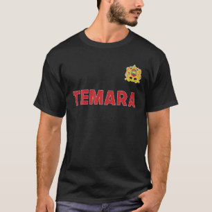 Camiseta Temara Marrocos Bandeira Nacional Cardíaca Emblem
