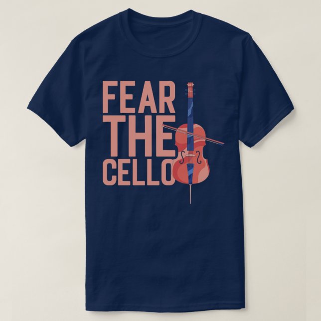 Camiseta Teme O Cello Musical Cello Cellist (Frente do Design)