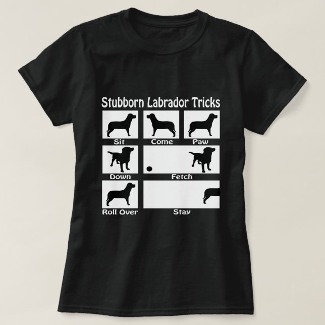 Camiseta Temendo Cachorro Labrador Teimoso (Frente do Design)