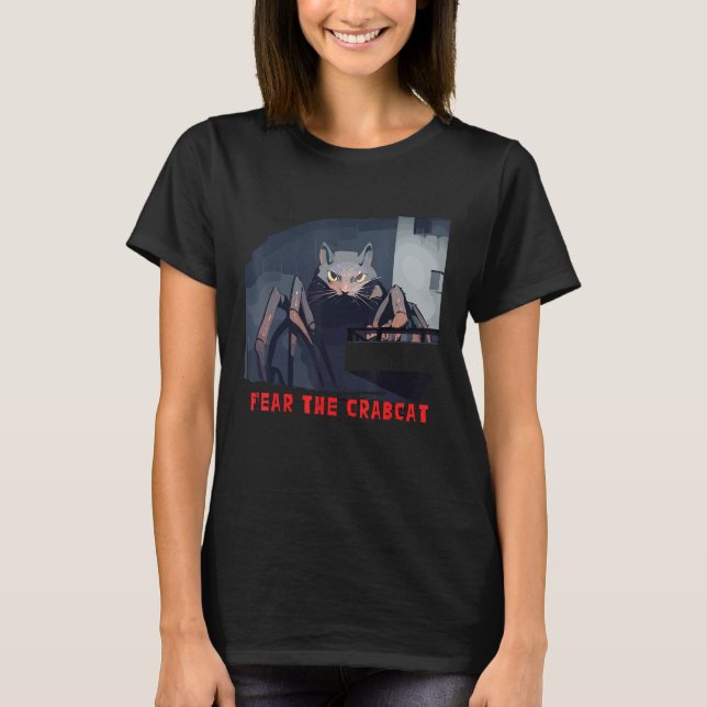 Camiseta Temer o Crabcat   Caranguejo gato Críptido Criptoz (Frente)