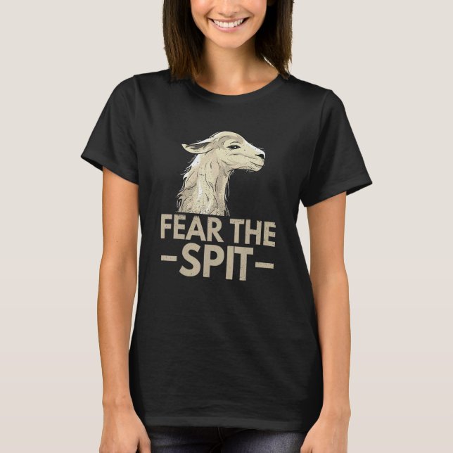 Camiseta Temer o cuspe de um fã de lhama (Frente)