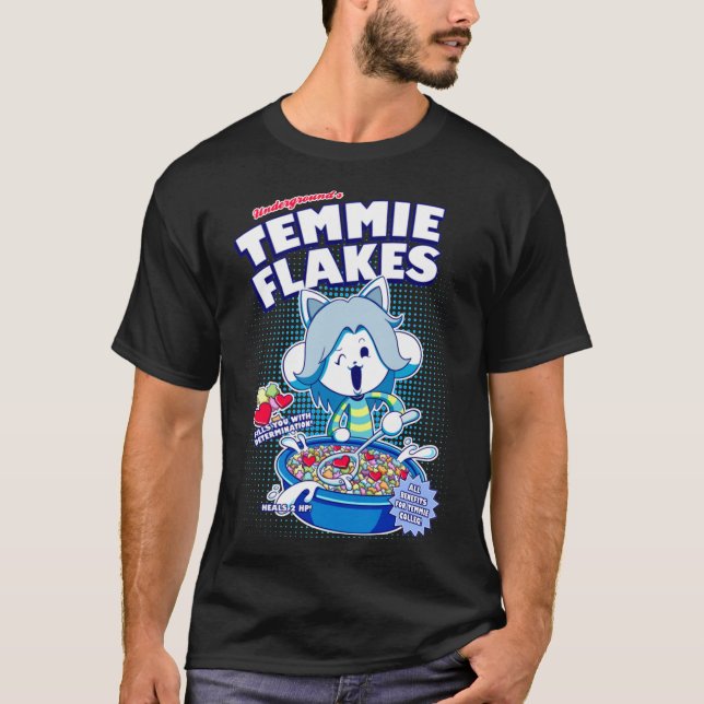 Camiseta Temmie Flakes! T-Shirt essencial (Frente)