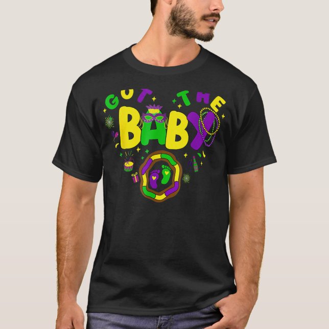 Camiseta Temos O Anúncio De Gravidez Do Bebê Mardi Gras (Frente)