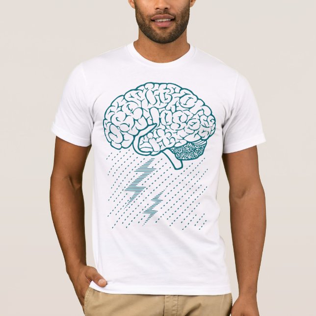 Camiseta Tempestade cerebral (Teal) (Frente)