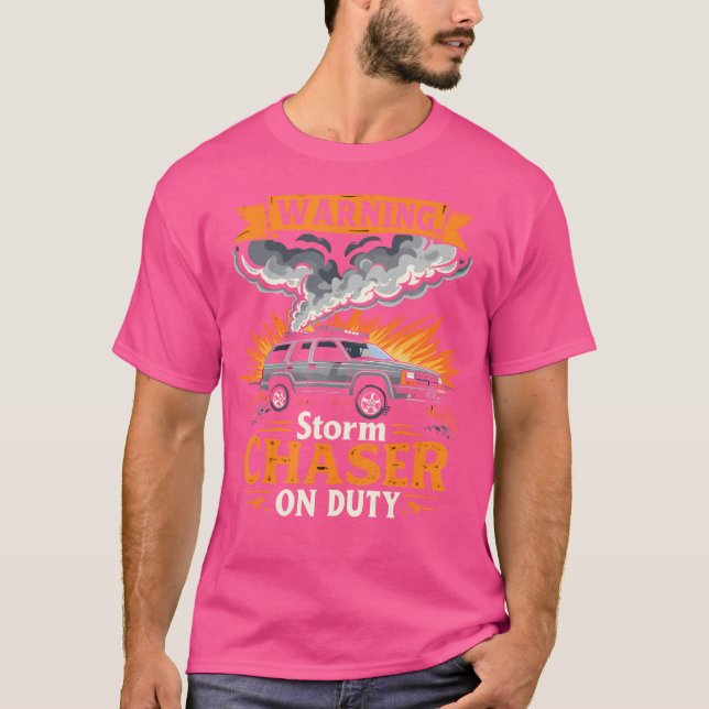 Camiseta Tempestade Chaser Tornado Caçando Traçado Climátic (Frente)