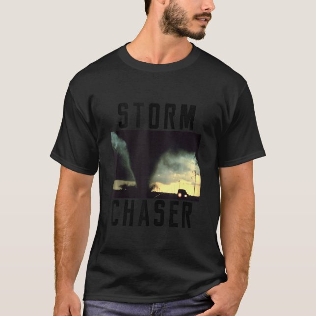 Camiseta Tempestade Chaser Tornado Imagem Climática (Frente)