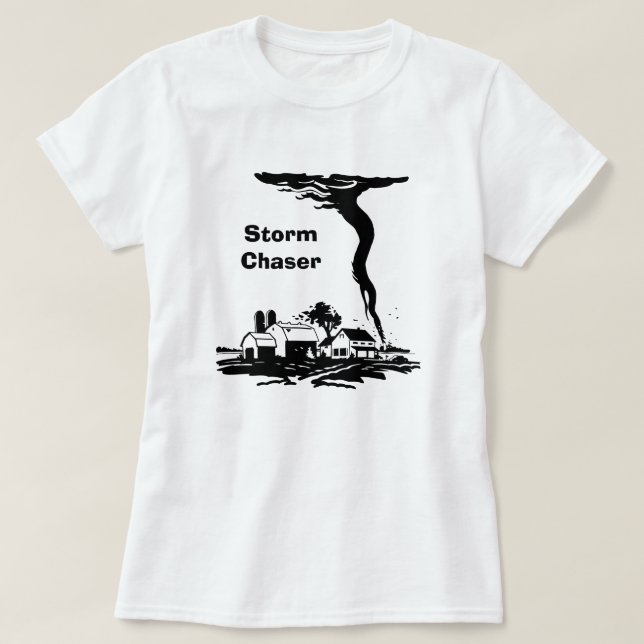Camiseta Tempestade Chaser Tornado Twister Meteorologia Cli (Frente do Design)