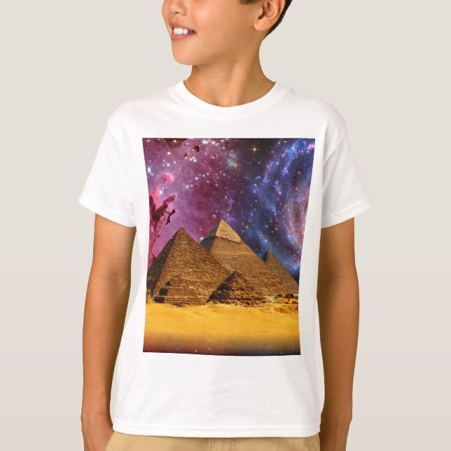 Camiseta tempestade cósmica acima do egito (Frente)