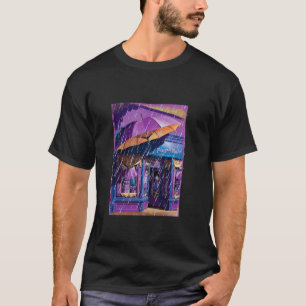 Camiseta Tempestade de Chuva Guarda-Chuva Roxo
