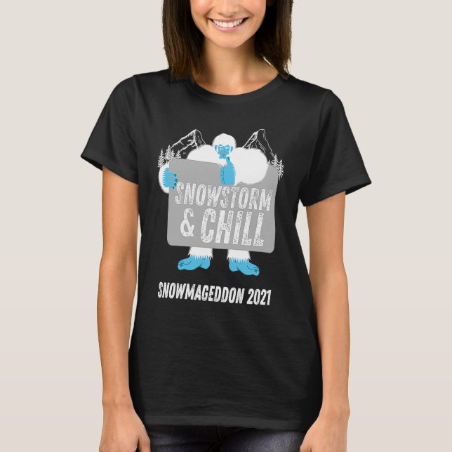 Camiseta Tempestade de neve e frio Grande Snowmageddon 2021 (Frente)