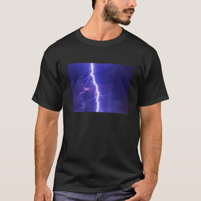 Camiseta Tempestade de raios roxos - Tempestade elétrica St (Frente)