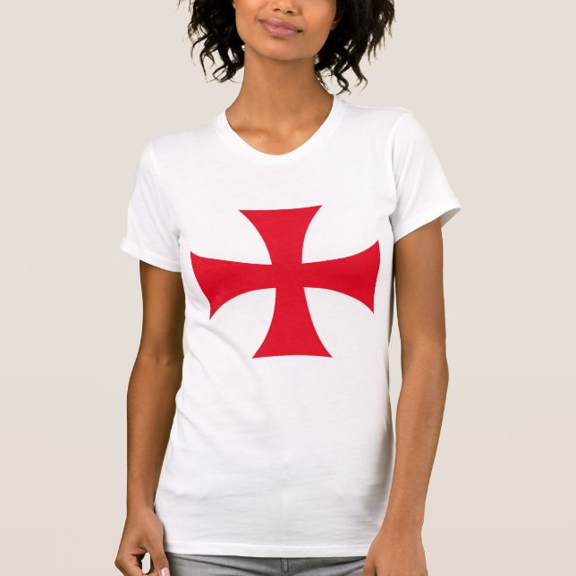 Camiseta Templar Cross Crusader Christian Women's Tee Shirt (Frente)