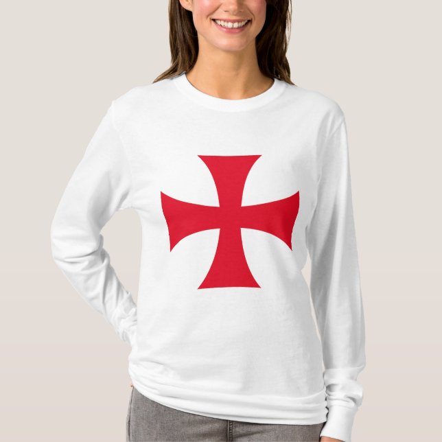 Camiseta Templar Cross Crusader Women's Long Sleeve Tee (Frente)