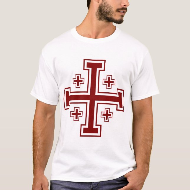 Camiseta Templar Knight Crusader Jerusalem Cross T-Shirt (Frente)